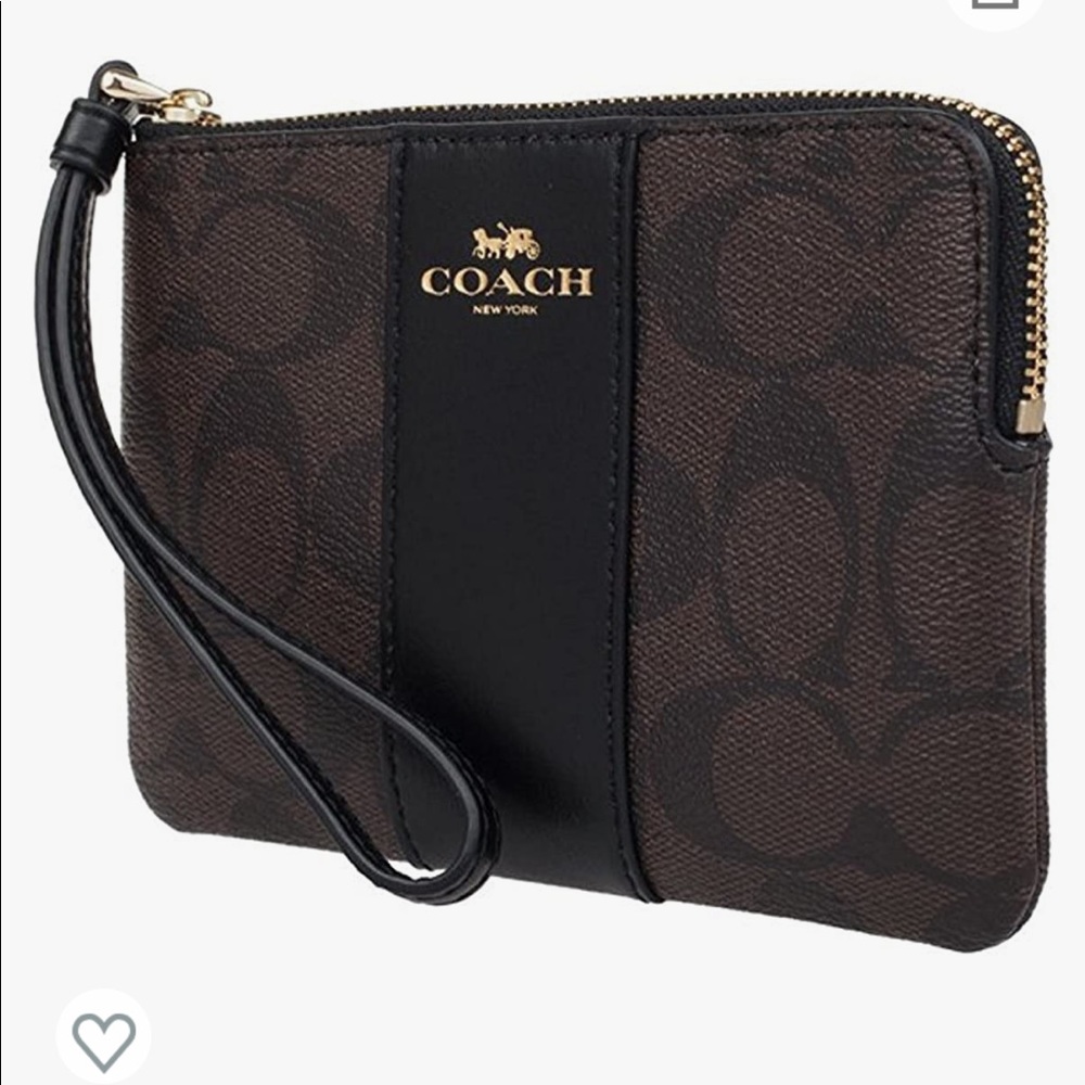 Coach Canvas Leather Wristlet